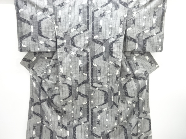 JAPANESE KIMONO / TSUMUGI / WOVEN ASANOHA